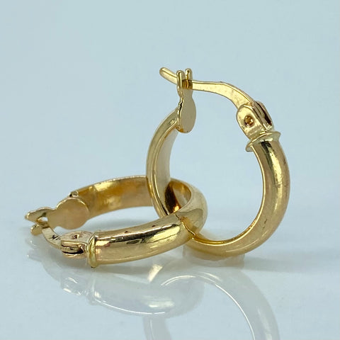 Candongas Semi Planas Oro amarillo 1,4 Gr / 1,5 Cm *