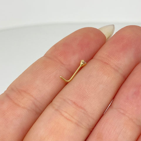 Piercing Circon Blanco / Oro Amarillo 18k (Joya) / 0,15gr / 1.1cm / (Nariz) *