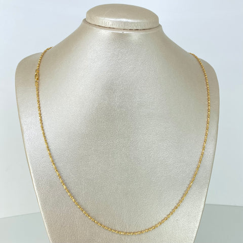 Cadena ● Palito / Bolita Oro amarillo 18k +3 / 8 Gr / 1,4 mm / 60 Cm *