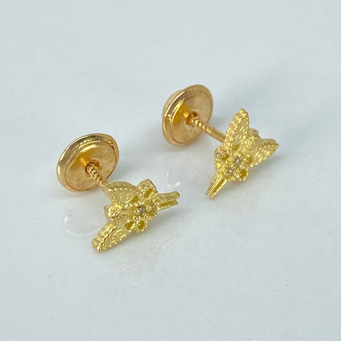 Topos Hada Circones Blancos Oro amarillo 18k 1,02 Gr / 6,7 mm  *