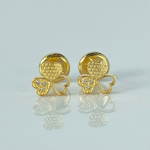 Topos Trebol Corazones Circones Blancos Oro amarillo 0,78 Gr / 6 mm *