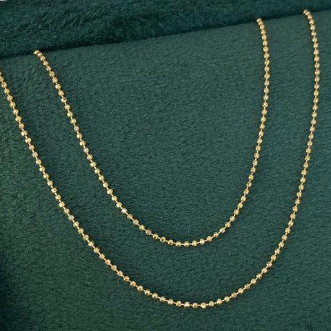 Cadena ● Mini Militar Oro amarillo 18k +3 / 1,83 Gr / 1 mm / 45 Cm