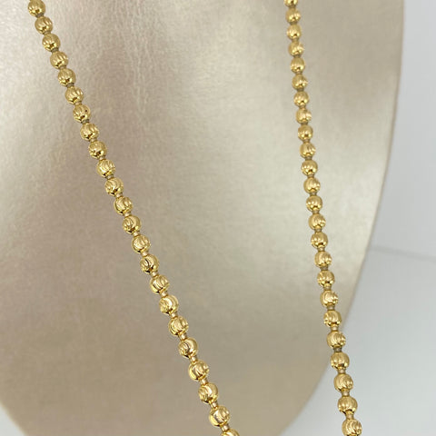 Cadena Militar Diamantada Oro amarillo 18k +1 / 27,85 Gr / 3,8 mm / 73 Cm *