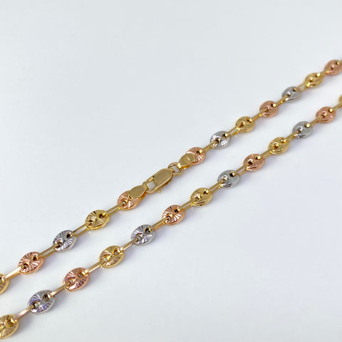 Cadena GC Diamantada Tres oros 18k 12,35 Gr / 4,7 mm / 62 Cm