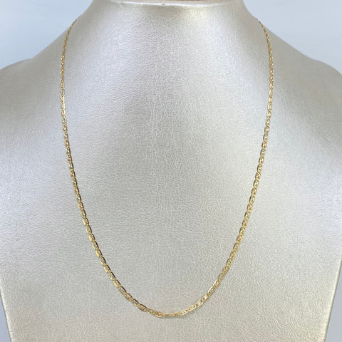 Cadena Escalera Plana Diamantada Oro Tres Oros 18k 2,48 Gr / 2 mm / 45 Cm †