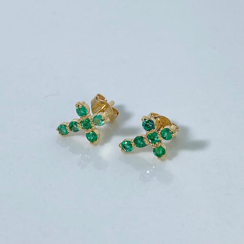 Topos Cruz / 30 Pts Esmeralda Oro amarillo 18k 1,44 Gr / 0,9 mm †