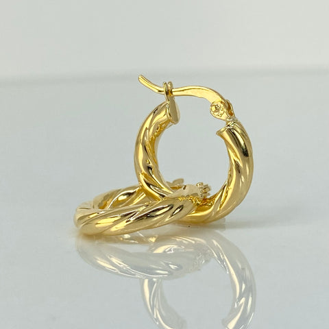 Candongas Entorchadas Oro amarillo 18k 1,92 Gr / 1,9 Cm  *