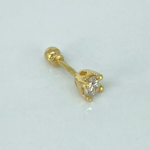 Piercing Circon Blanco / Oro Amarillo 18k (Joya) / 0,66gr / 1.3cm / (Oreja)