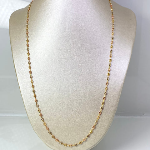 Cadena GC Tres oros 18k 6,13 Gr / 3 mm / 61 Cm †