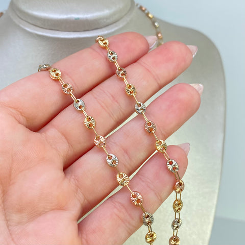 Cadena GC Diamantados Tres oros 18k 10,60 Gr / 4,2 mm / 60 Cm