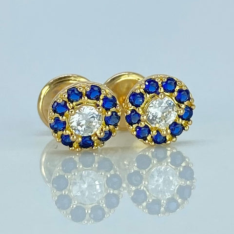 Topos Circulo Circones Blancos Azules Oro amarillo 0,95 Gr / 6,2 mm †