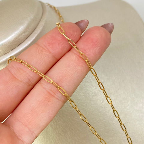 Cadena ● Cajon Oro amarillo 18k 1,5 Gr / 2,2 mm / 45 Cm †