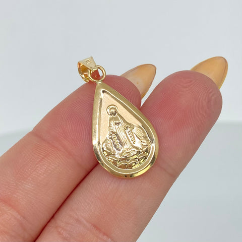 Dije Virgen Milagrosa Gota Oro amarillo 1,76 Gr / 3,4 Cm †