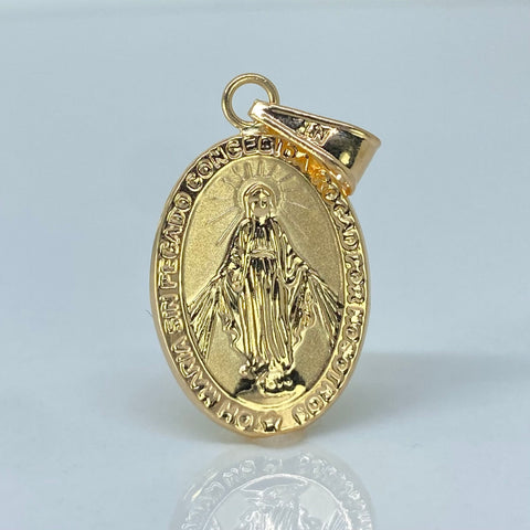 Dije Virgen Milagrosa Oro amarillo 1,59 Gr / 3,8 Cm †