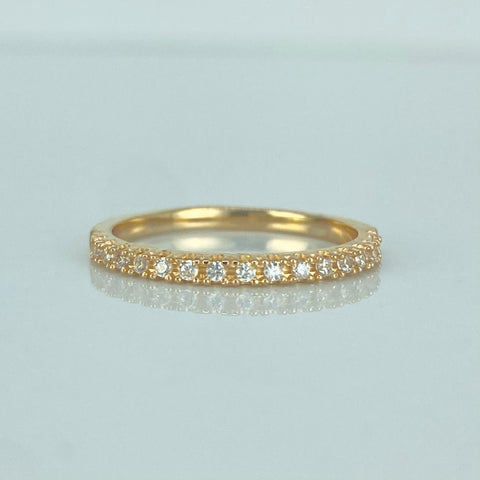Anillo Churumbela Circones Blancos Oro amarillo 18k / Talla 6 1/4 / 1,85 Gr †