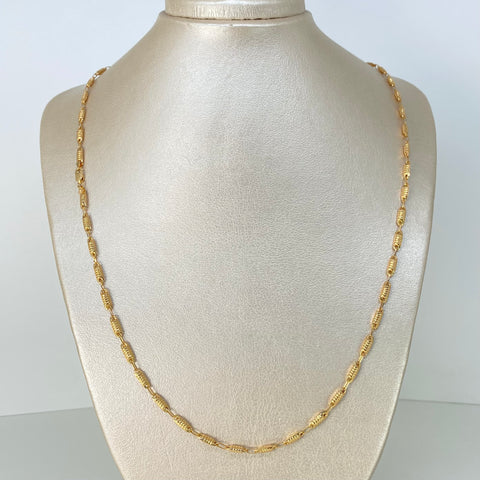 Cadena Rustica Eslabones Diamantados Oro amarillo 6,05 Gr / 3 mm / 60 Cm *