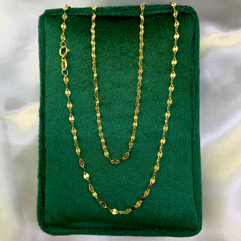 Cadena Italy Flor Espejo Oro amarillo 18k 0,95 Gr / 2 mm / 40 Cm