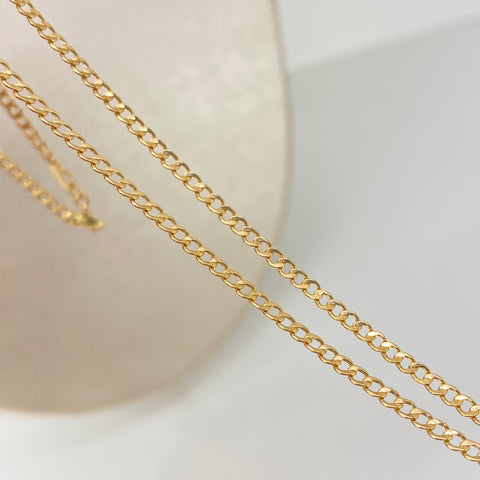 Cadena ● Cubana Oro amarillo 18k 1,6 Gr / 2 mm / 45 Cm *
