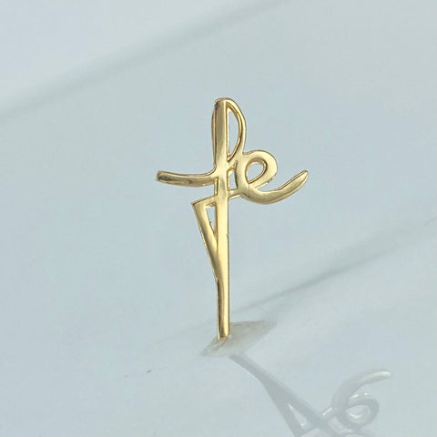 Dije Fe Oro amarillo 18k 0,46 Gr / 1,8 Cm  *