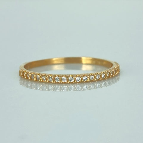 Anillo Churumbela Circones Blancos Oro amarillo 18k / Talla 7 / 1,08 Gr
