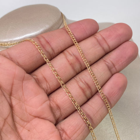 Cadena ● Cubana Doble Oro amarillo 18k 3,3 Gr / 2,5 mm / 60 Cm