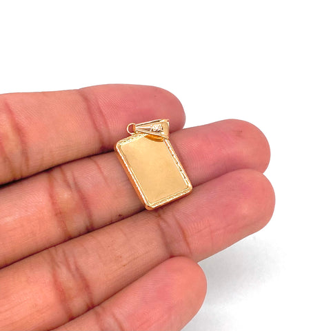 Dije Placa Rectangular Oro amarillo 1,52 Gr / 2,8 Cm *