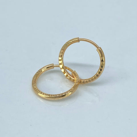 Candongas Imperdibles Diamantadas Oro amarillo 0,53 Gr / 1,1 Cm *