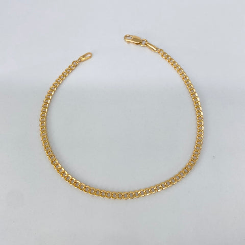Pulso ● Cubano Oro amarillo 18k +1 / 1,51 Gr / 2,5 mm / 18,3 Cm *