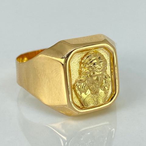 Anillo Rostro Jesus Oro amarillo 18k / Talla 11 1/4 / 3,92 Gr †