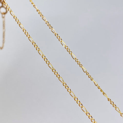 Set Cadena ● Tres Por Uno + Dije Corazon Circones Verdes Oro amarillo 18k 2 Gr / 1 mm / 45 Cm †