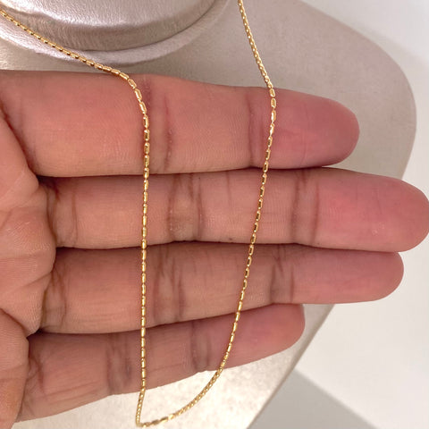 Cadena ● Barril Oro amarillo 18k +3 / 3,3 Gr / 1,1 mm / 45 Cm *