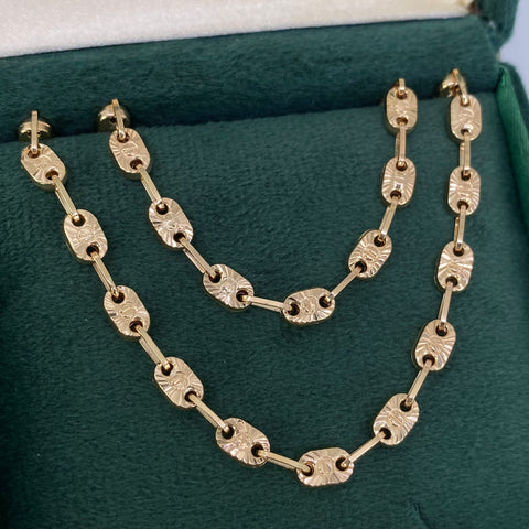 Cadena Rustica Tornillo CT Diamantada Oro amarillo 18k 14,38 Gr / 4,5 mm / 60 Cm *