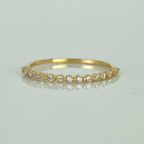 Anillo Churumbela Circones Blancos Oro amarillo 18k / Talla 6 3/4 / 1,05 Gr †