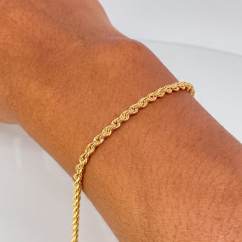 Pulso ● Lazo Oro amarillo 18k +1 / 2,92 Gr / 3,2 mm / 21,3 Cm †