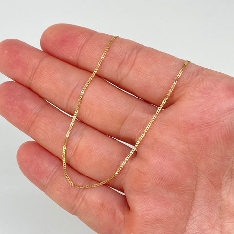 Pulso ● Escalera Plana Oro amarillo 18k +1 / 0,55 Gr / 1 mm / 18,5 Cm *