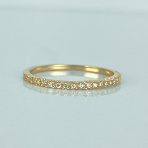Anillo Churumbela Circones Blancos Oro amarillo 18k / Talla 7 1/4 / 1,42 Gr *