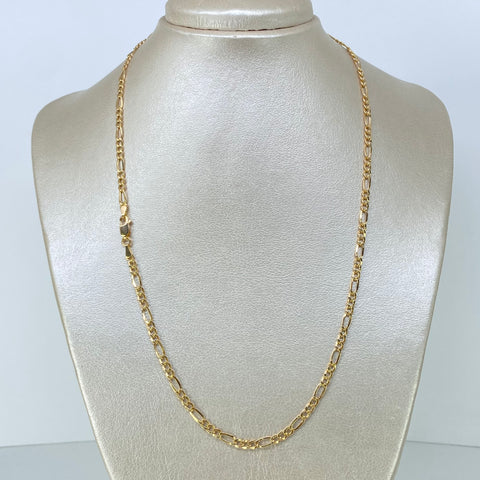 Cadena ● Tres Por Uno 3x1 Oro amarillo 18k 3,85 Gr / 3,4 mm / 52 Cm †