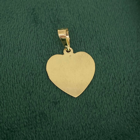 Dije Placa Corazon Oro amarillo 18k 0,75 Gr / 15 mm / 2,4 Cm †