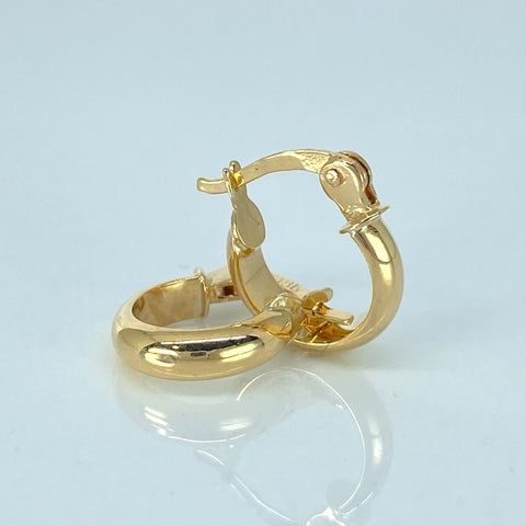 Candongas Semi Planas Oro amarillo 18k 1,22 Gr / 1,2 Cm