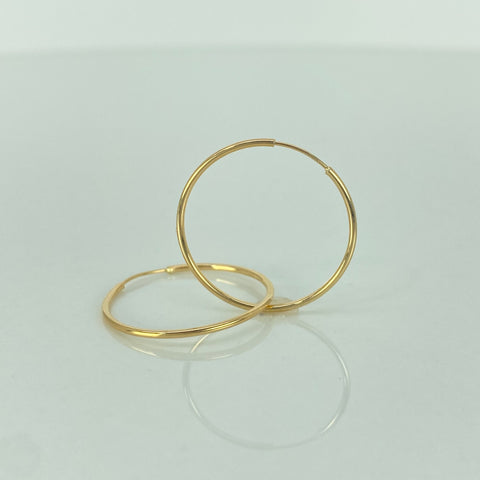 Candongas Imperdibles Oro amarillo 18k 1,12 Gr / 2,4 Cm  *