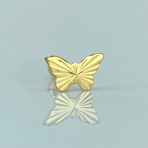 Piercing Mariposa Diamantada / Oro Amarillo 18k (Joya) / 0,41gr / 1.1cm / (Oreja) †