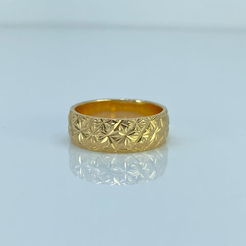 Anillo Argolla Diamantada Oro amarillo 18k / Talla 5 1/2 / 5,4 Gr *