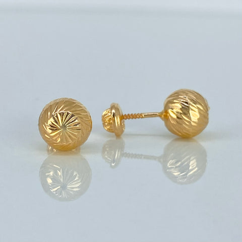 Topos Bolas Diamantadas Oro amarillo 18k 1,35 Gr / 8 mm *