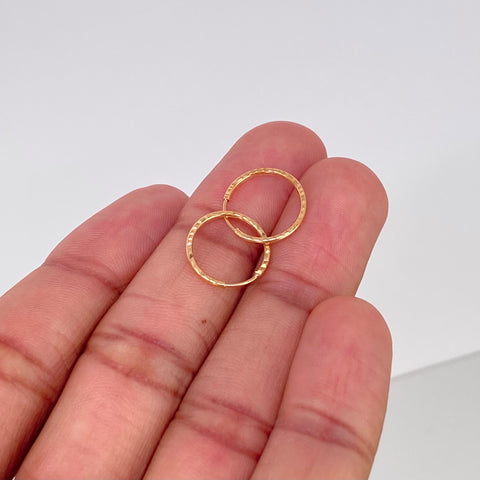 Candongas Imperdibles Diamantadas Oro amarillo 0,72 Gr / 1,4 Cm *