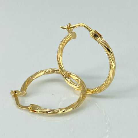 Candongas Entorchadas Oro amarillo 18k 1,41 Gr / 2,2 Cm *