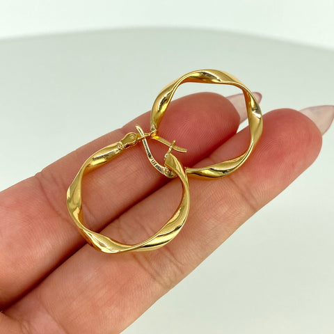 Candongas Melcochas Oro amarillo 18k 1,88 Gr / 2,6 Cm  *