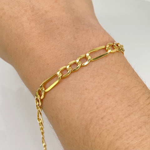 Pulso ● Tres Por Uno CT 3X1 Oro amarillo 18k +1 / 4,12 Gr / 5,3 mm / 19 Cm †