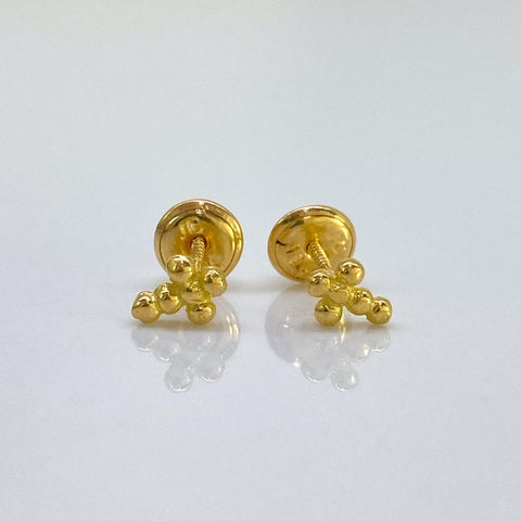 Topos Cruz Bolitas Oro amarillo 18k 0,85 Gr / 5,8 mm