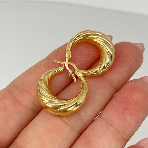 Candongas Entorchadas Oro amarillo 18k 2,3 Gr / 2,3 Cm