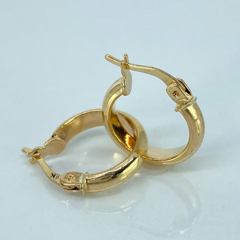 Candongas Semi Planas Oro amarillo 1,4 Gr / 1,5 Cm *